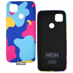 Чехол для Xiaomi Redmi 9C, Wave neon X luxo Minimalistic, софттач силикон, midnight blue/bright pink