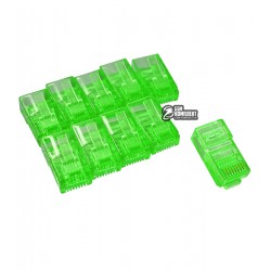 Конектор 8р8с (RJ-45), Merlion категорія-5, зелений, 10шт