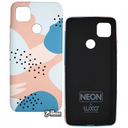 Чехол для Xiaomi Redmi 9C, Redmi 10A, Wave neon X luxo Minimalistic, софттач силикон, pink sand/blue