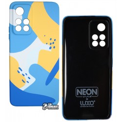 Чехол для Xiaomi Redmi Note 11 Pro / Note 11 Pro Plus, Wave neon X luxo Minimalistic, софттач силикон, blue/yellow Чехол для Xiaomi Redmi Note 11 Pro / Note 11 Pro Plus, Wave neon X luxo Minimalistic, софттач силикон, blue/yellow