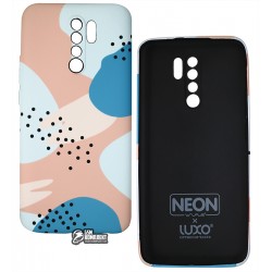 Чехол для Xiaomi Redmi 9, Wave neon X luxo Minimalistic, софттач силикон, pink sand/blue Чехол для Xiaomi Redmi 9, Wave neon X luxo Minimalistic, софттач силикон, pink sand/blue