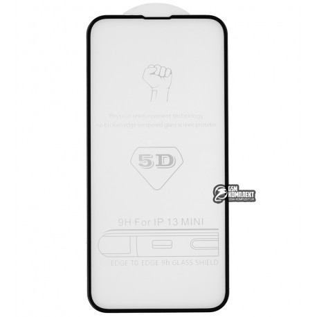 Защитное стекло для iPhone 13 Mini, 3D Glass, черное
