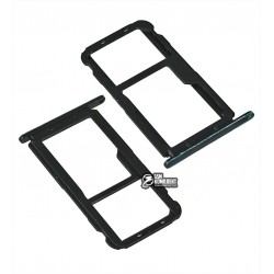 Тримач SIM-карти для Huawei Mate 20 lite, чорний, c тримачем MMC