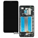 Дисплей Samsung A013 Galaxy A01 Core, M013 Galaxy M01 Core, черный, с тачскрином, с рамкой, оригинал (PRC), original glass