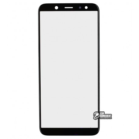 Скло дисплея Samsung A600F Dual Galaxy A6 (2018), з OCA-плівкою, чорний колір
