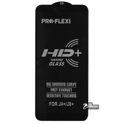 Захисне оргскло для Samsung J415, J610, A750 Galaxy J4 Plus, J6 Plus, A7 (2018), 5D, ProFlexi, Full Glue, чорне