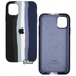 Чохол для Apple iPhone 11, Rainbow case, силікон, black/dark blue