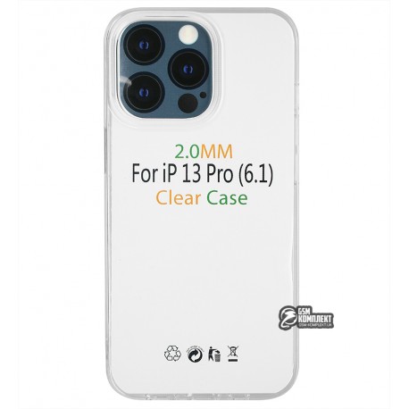 Чехол для Apple iPhone 13 Pro, Silicone Clear Case 2.0 mm, силикон, прозрачный