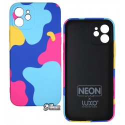 Чохол для Apple iPhone 12, Wave neon X luxo Minimalistic, софттач силікон, midnight blue/bright pink Чохол для Apple iPhone 12, Wave neon X luxo Minimalistic, софттач силікон, midnight blue/bright pink