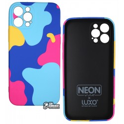 Чохол для Apple iPhone 12 Pro, Wave neon X luxo Minimalistic, софттач силікон, midnight blue/bright pink Чохол для Apple iPhone 12 Pro, Wave neon X luxo Minimalistic, софттач силікон, midnight blue/bright pink