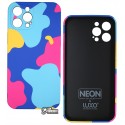 Чехол для Apple iPhone 12 Pro Max, Wave neon X luxo Minimalistic, софттач силикон, midnight blue/bright pink