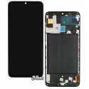 Дисплей для Samsung A705 Galaxy A70, A705F/DS Galaxy A70, чорний, з сенсорним екраном, з вузьким обідком, з рамкою, (OLED), High quality