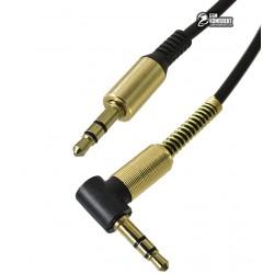 Кабель AUX, SP-206, L-подібний, пружинка, 3.5 мм, 1.5 метра, чорний Кабель AUX, SP-206, L-подібний, пружинка, 3.5 мм, 1.5 метра, чорний
