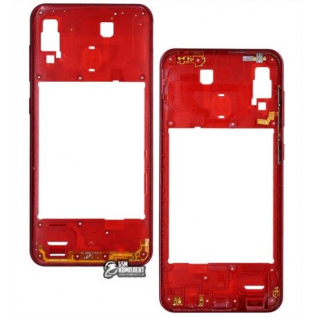 Средняя часть корпуса Samsung A305F/DS Galaxy A30, красная