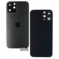 Задняя панель корпуса для Apple iPhone 12 Pro Max, серый, со стеклом камеры, Graphite Задняя панель корпуса для Apple iPhone 12 Pro Max, серый, со стеклом камеры, Graphite