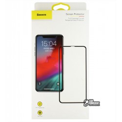 Защитное стекло для Iphone Xs Max, Baseus Full Coverage Curved Tempered Glass Protector, черное