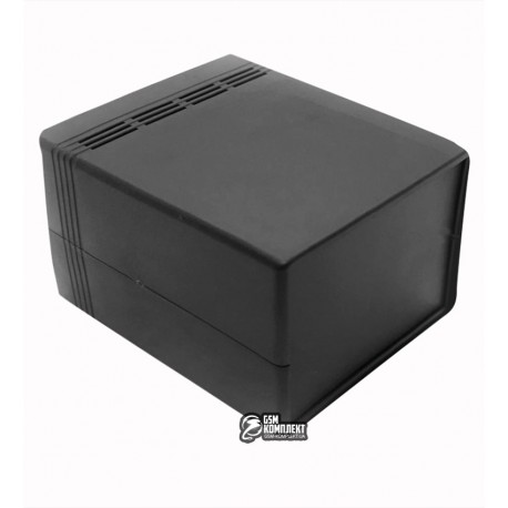 Корпус пластиковый D110BW черный, с вентиляционными отверстиями 110 x 92 x 68 мм