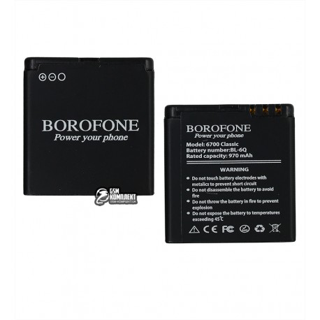 Аккумулятор Borofone BL-6Q для Nokia 6700c, Li-ion, 3,7 В, 970 мАч