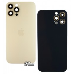Задняя панель корпуса для Apple iPhone 12 Pro Max, золотистый, со стеклом камеры Задняя панель корпуса для Apple iPhone 12 Pro Max, золотистый, со стеклом камеры