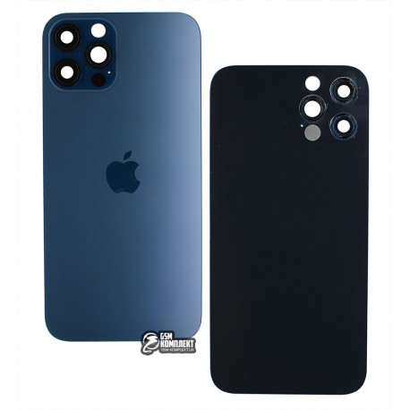 Задня панель корпусу для Apple iPhone 12 Pro, синя, зі склом камери, Pacific Blue