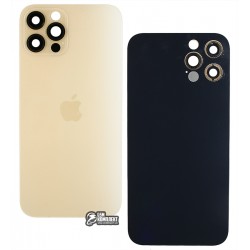 Задняя панель корпуса для Apple iPhone 12 Pro, золотая, со стеклом камеры Задняя панель корпуса для Apple iPhone 12 Pro, золотая, со стеклом камеры