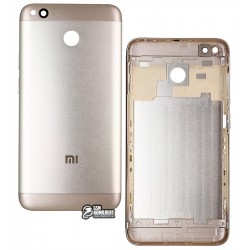 Задня кришка батареї для Xiaomi Redmi 4X, золотиста, із бічними кнопками, High Copy