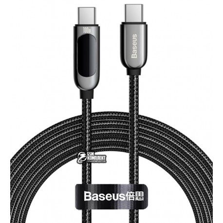 Кабель Type-C - Type-C, Baseus Display Fast Charging, 100 Вт, 1 метр, чорний CATSK-B01