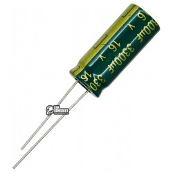Конденсатор электролитический 3300 uF 16 V, 105°C, d10 h25, (низкий импеданс) LOW ESR (CHONG) Конденсатор электролитический 3300 uF 16 V, 105°C, d10 h25, (низкий импеданс) LOW ESR (CHONG)