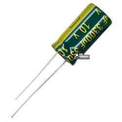 Конденсатор електролітичний 3300 uF 10 V, 105°C, d10 h20 (низький імпеданс) LOW ESR (CHONG) Конденсатор електролітичний 3300 uF 10 V, 105°C, d10 h20 (низький імпеданс) LOW ESR (CHONG)