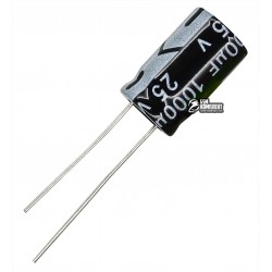 Конденсатор электролитический 1000 uF 25 V, 105°C, d10 h17 (KSJ) Конденсатор электролитический 1000 uF 25 V, 105°C, d10 h17 (KSJ)