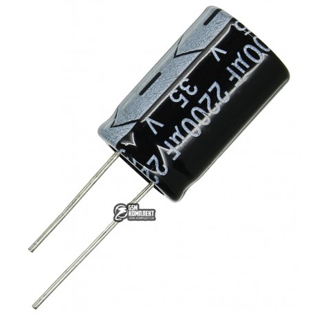 Конденсатор електролітичний 2200 uF 35 V, 105°C, d16 h25 (CHONG)