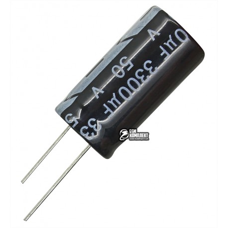 Конденсатор електролітичний 3300 uF 50 V, 105°C, d18 h35 (CHONG)