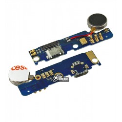 Шлейф для Meizu M2 Note, конектора зарядки, з компонентами, плата зарядки
