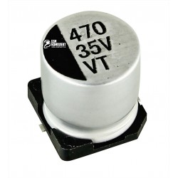 Конденсатор электролитический 470 uF 35 V, d10 h10.5, VT алюминиевый SMD Конденсатор электролитический 470 uF 35 V, d10 h10.5, VT алюминиевый SMD
