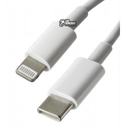 Кабель Type-C - Lightning, силиконовый, 3 метра, белый