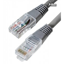 Патч-корд литий 5м Cablexpert PP12-5M UTP, категорія. 5E, 50u "штекер із засувкою, сірий