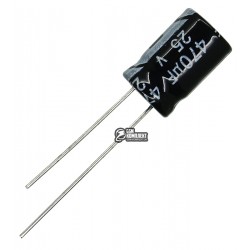 Конденсатор електролітичний 470 uF 25 V, 105°C, d8 h12 (CHONG)