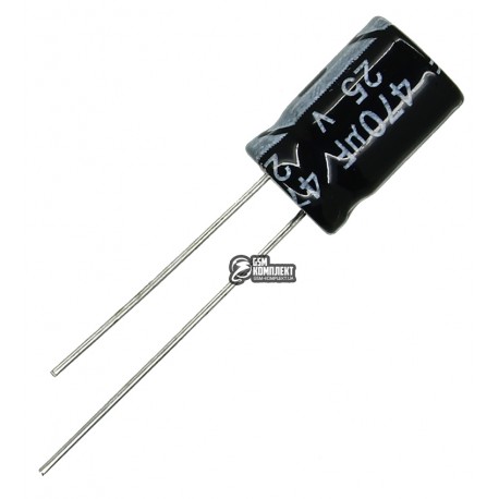 Конденсатор електролітичний 470 uF 25 V, 105°C, d8 h12 (CHONG)