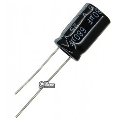Конденсатор електролітичний 680 uF 25 V, 105°C, d10 h17 (CHONG)
