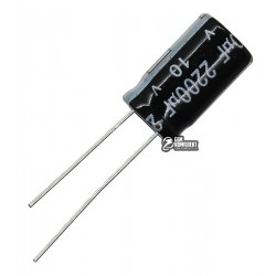 Конденсатор електролітичний 2200 uF 10 V, 105°C, d10 h17 (CHONG) Конденсатор електролітичний 2200 uF 10 V, 105°C, d10 h17 (CHONG)