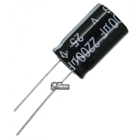 Конденсатор електролітичний 2200 uF 25 V, 105°C, d13 h20 (CHONG)