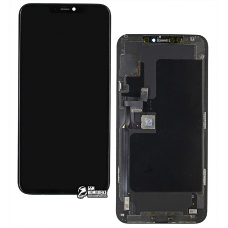 Дисплей для Apple iPhone 11 Pro Max, чорний, з сенсорним екраном, з рамкою, (OLED), High Copy, GX OEM hard