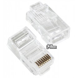 Конектор RJ 45 Cablexpert (LC-PTU-01/50) з наскрізними отворами (50 шт/уп)