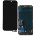 Дисплей для iPhone 11, черный, с сенсорным экраном (дисплейный модуль), с рамкой, PRC, Self-welded OEM