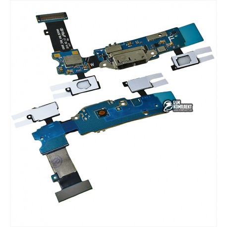 Шлейф для Samsung G900F Galaxy S5, коннектора зарядки, с компонентами, REV.06, REV.08