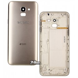 Задняя панель корпуса для Samsung J600F Galaxy J6, золотистая Задняя панель корпуса для Samsung J600F Galaxy J6, золотистая