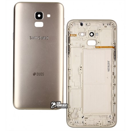 Задня панель корпусу для Samsung J600F Galaxy J6, золотистий колір