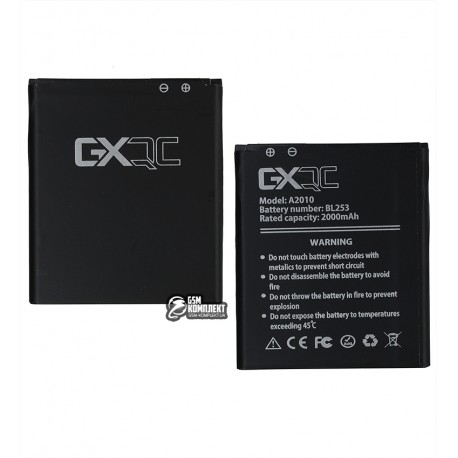 Аккумулятор GX BL253 для Lenovo A1000, A1010 A Plus (A1010a20), A2010, Li-Polymer, 3,8 В, 2000 мАч