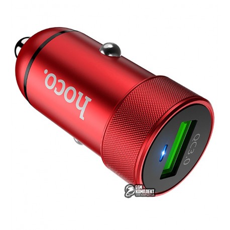 Автомобильное зарядное устройство Hoco Z32 Speed Up QC3.0, 1USB, 18Вт, 3А max, красный