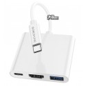OTG перехідник Borofone DH4,Type-C на USB3.0+HDMI+PD